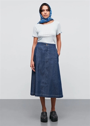 Luna Air denim skirt Dark Blue Denim Mads Nørgaard 
